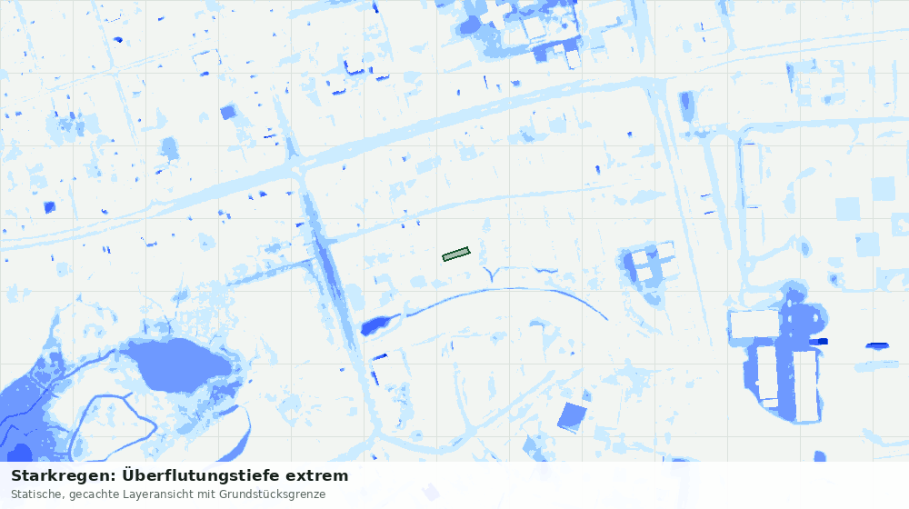 Statische Kartenansicht: Starkregen: Überflutungstiefe extrem