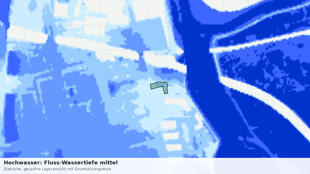 Statische Kartenansicht: Hochwasser: Fluss-Wassertiefe mittel