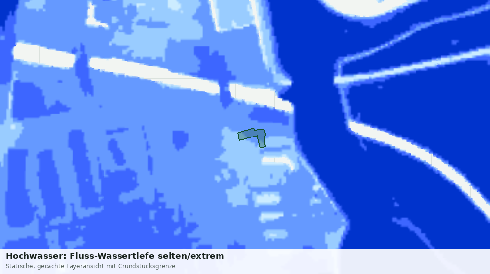 Statische Kartenansicht: Hochwasser: Fluss-Wassertiefe selten/extrem