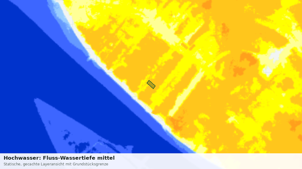 Statische Kartenansicht: Hochwasser: Fluss-Wassertiefe mittel