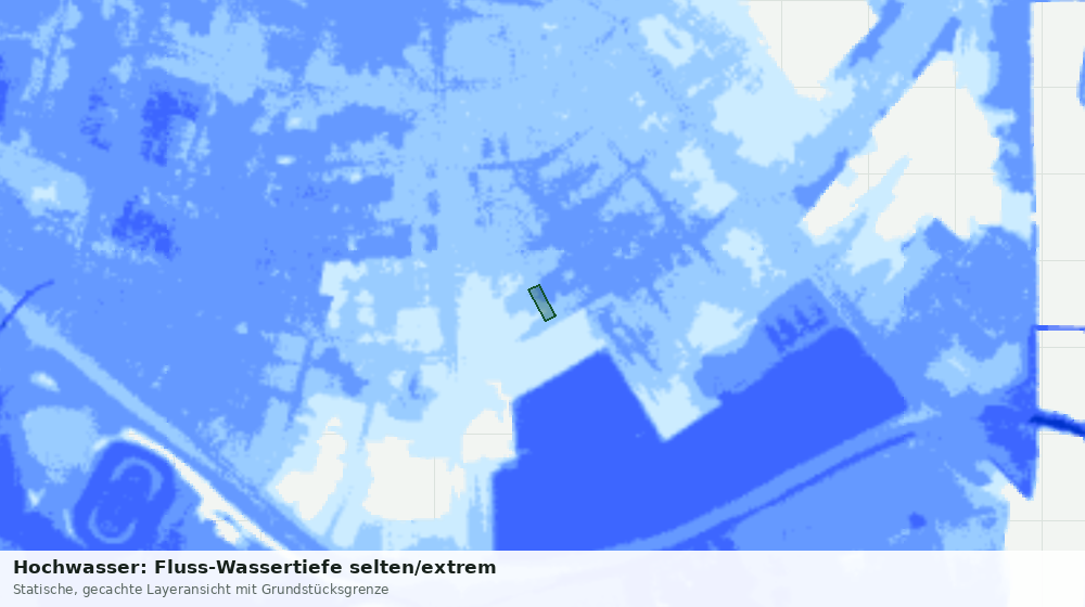Statische Kartenansicht: Hochwasser: Fluss-Wassertiefe selten/extrem