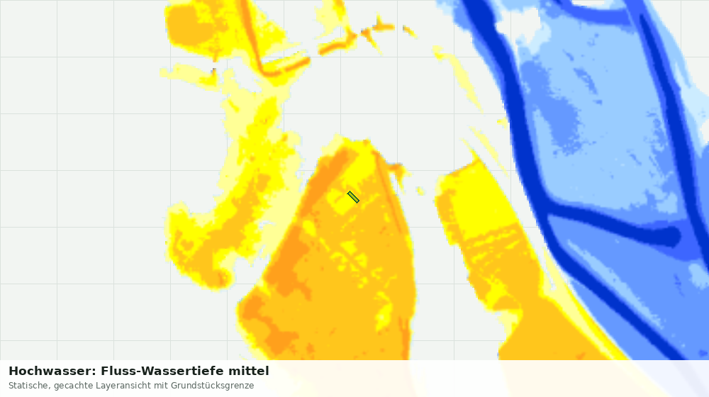Statische Kartenansicht: Hochwasser: Fluss-Wassertiefe mittel