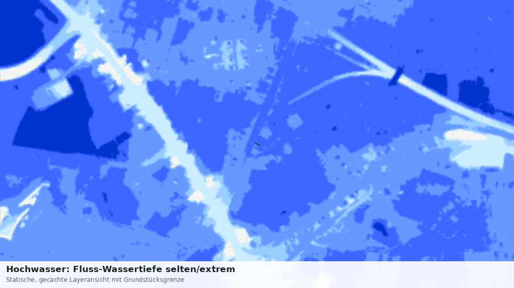 Statische Kartenansicht: Hochwasser: Fluss-Wassertiefe selten/extrem