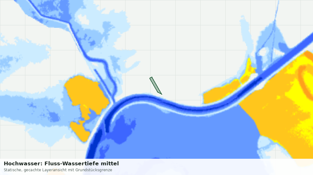 Statische Kartenansicht: Hochwasser: Fluss-Wassertiefe mittel