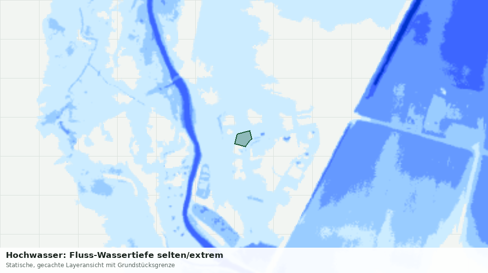 Statische Kartenansicht: Hochwasser: Fluss-Wassertiefe selten/extrem