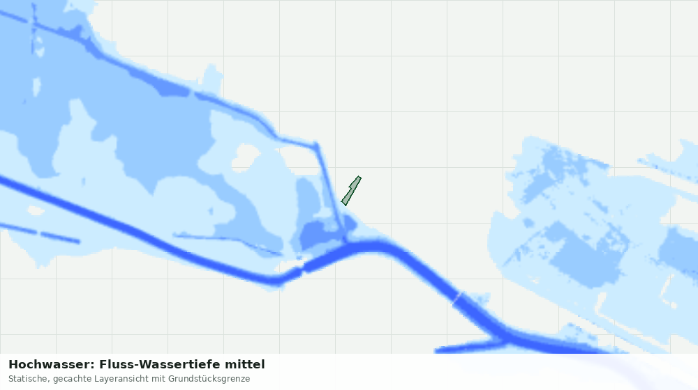 Statische Kartenansicht: Hochwasser: Fluss-Wassertiefe mittel