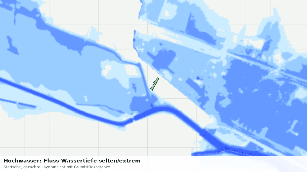 Statische Kartenansicht: Hochwasser: Fluss-Wassertiefe selten/extrem