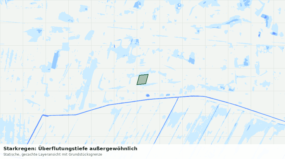 Statische Kartenansicht: Starkregen: Überflutungstiefe außergewöhnlich