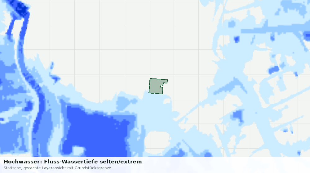 Statische Kartenansicht: Hochwasser: Fluss-Wassertiefe selten/extrem