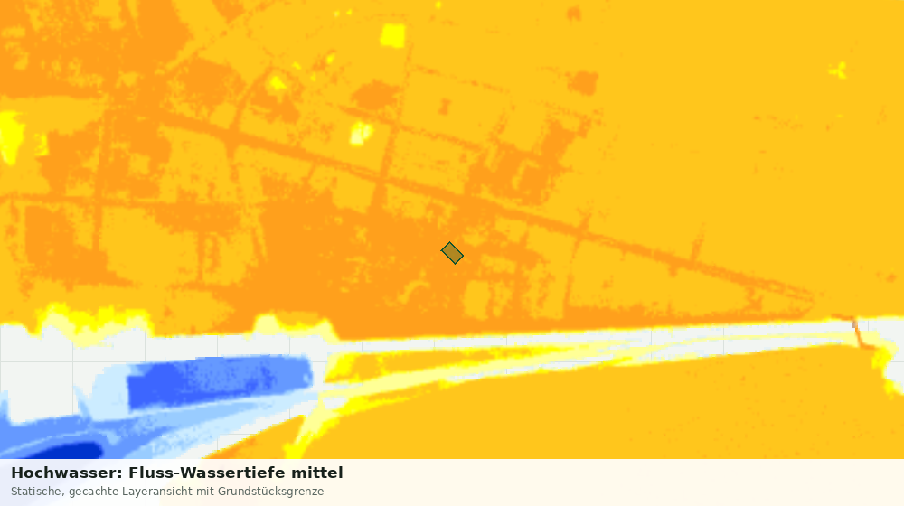 Statische Kartenansicht: Hochwasser: Fluss-Wassertiefe mittel