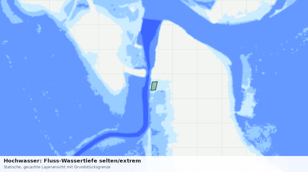 Statische Kartenansicht: Hochwasser: Fluss-Wassertiefe selten/extrem