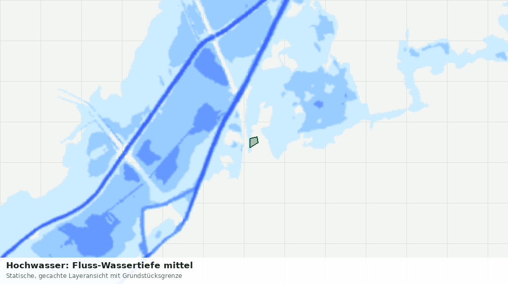 Statische Kartenansicht: Hochwasser: Fluss-Wassertiefe mittel