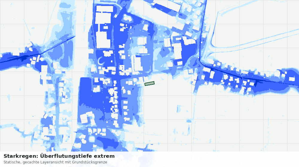 Statische Kartenansicht: Starkregen: Überflutungstiefe extrem