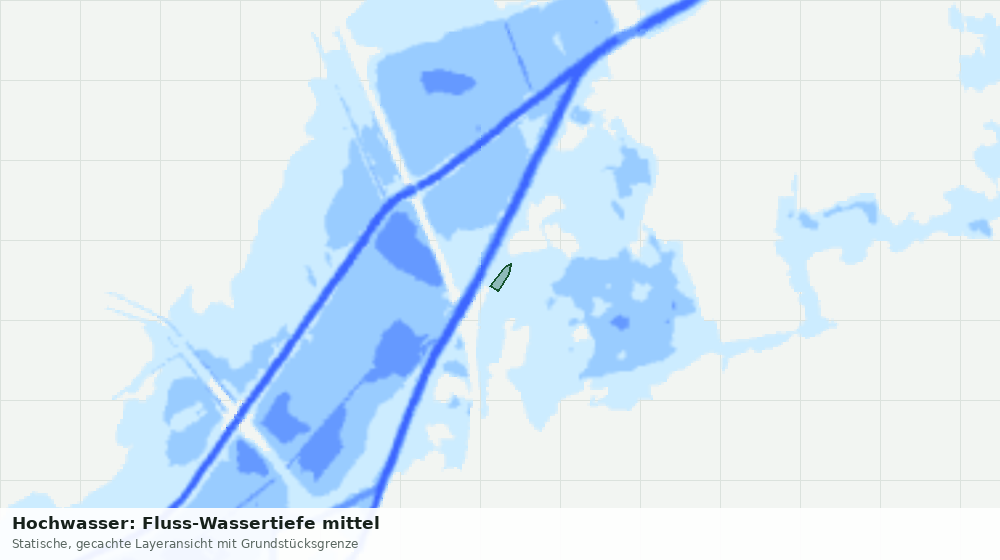 Statische Kartenansicht: Hochwasser: Fluss-Wassertiefe mittel