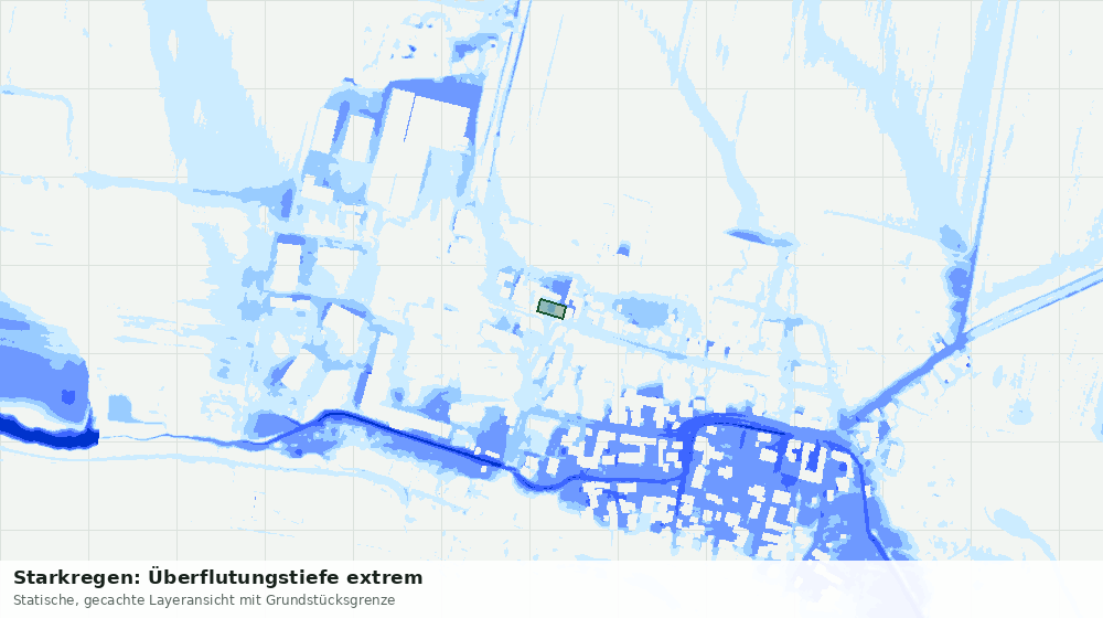 Statische Kartenansicht: Starkregen: Überflutungstiefe extrem