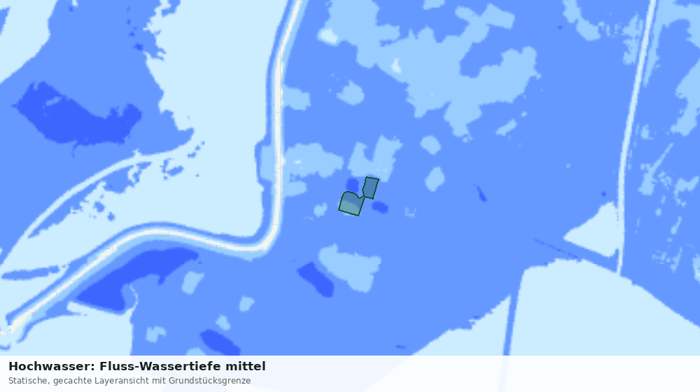 Statische Kartenansicht: Hochwasser: Fluss-Wassertiefe mittel