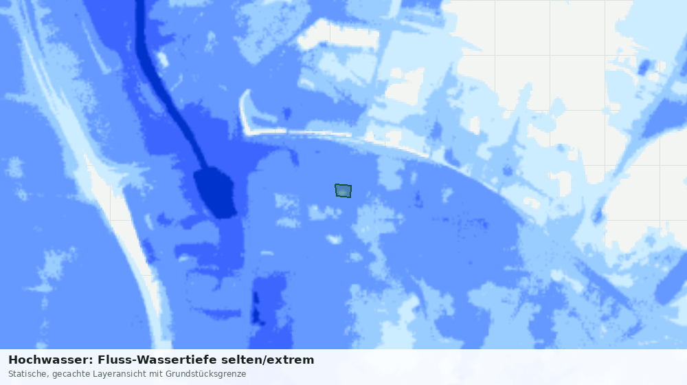 Statische Kartenansicht: Hochwasser: Fluss-Wassertiefe selten/extrem