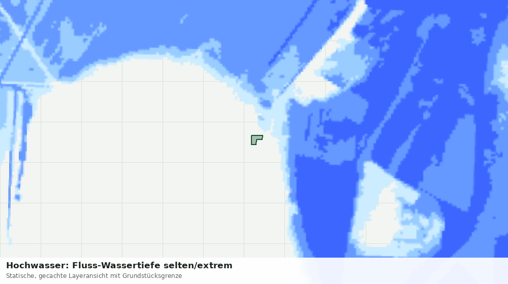 Statische Kartenansicht: Hochwasser: Fluss-Wassertiefe selten/extrem