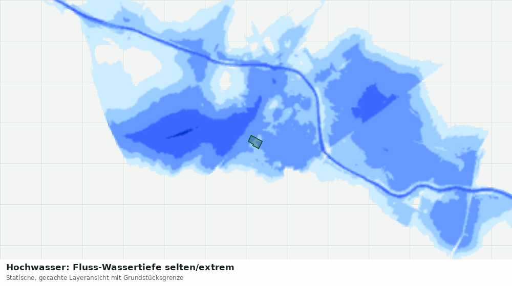 Statische Kartenansicht: Hochwasser: Fluss-Wassertiefe selten/extrem