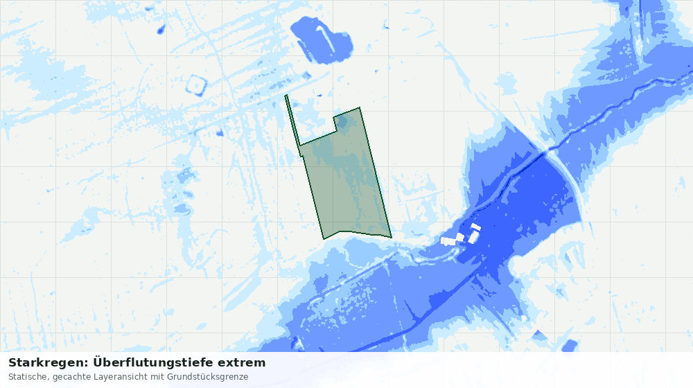 Statische Kartenansicht: Starkregen: Überflutungstiefe extrem