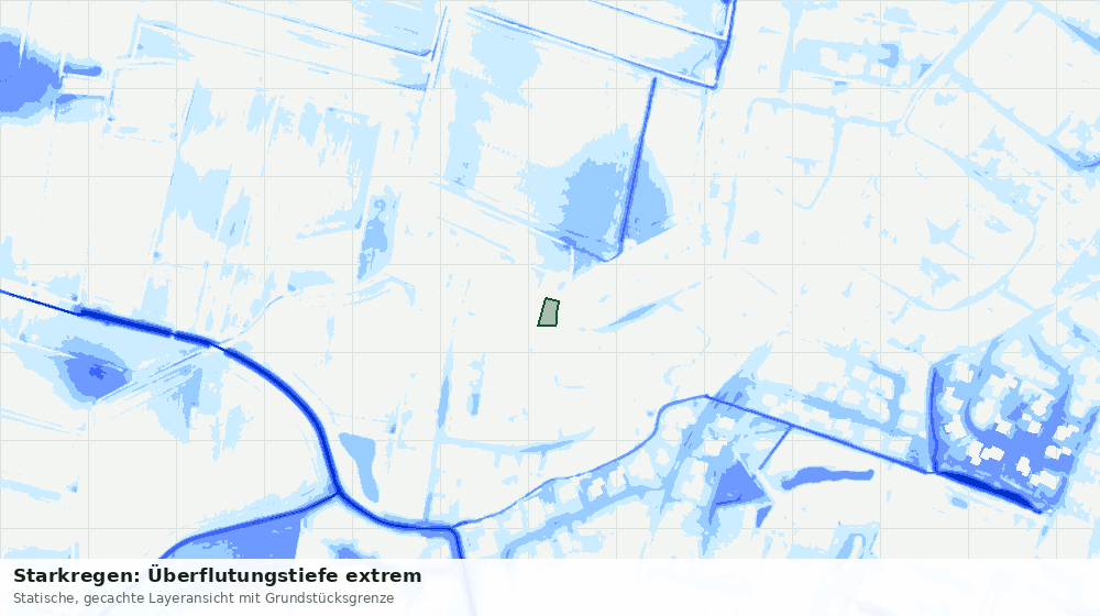 Statische Kartenansicht: Starkregen: Überflutungstiefe extrem