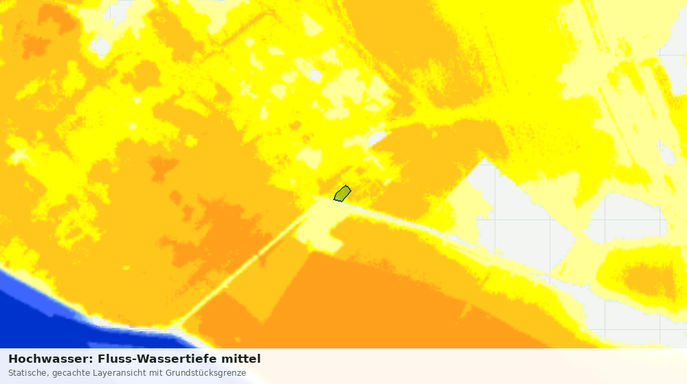 Statische Kartenansicht: Hochwasser: Fluss-Wassertiefe mittel