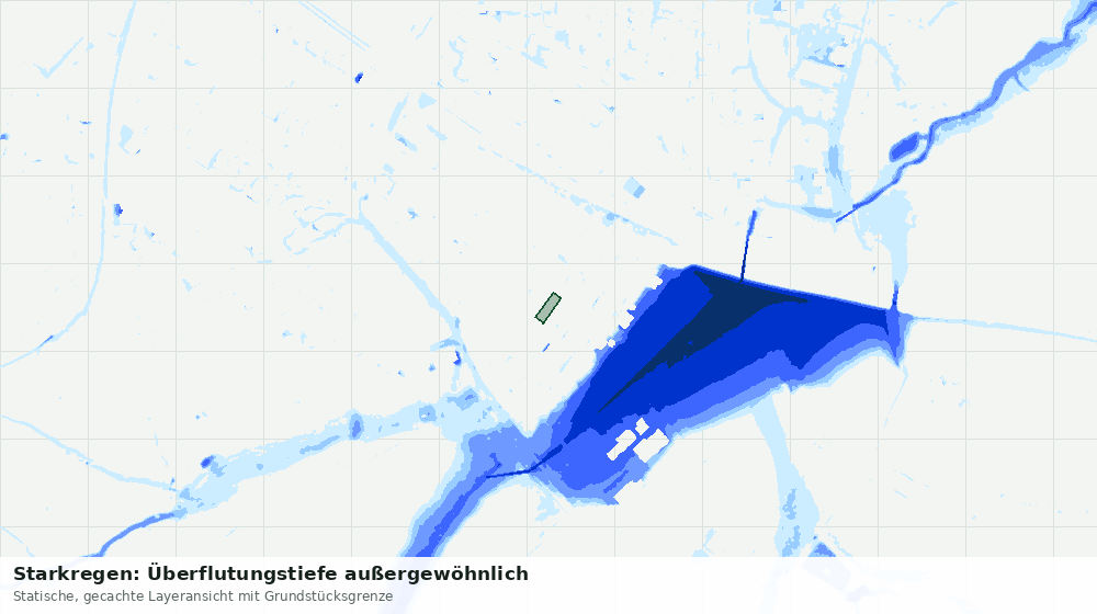 Statische Kartenansicht: Starkregen: Überflutungstiefe außergewöhnlich