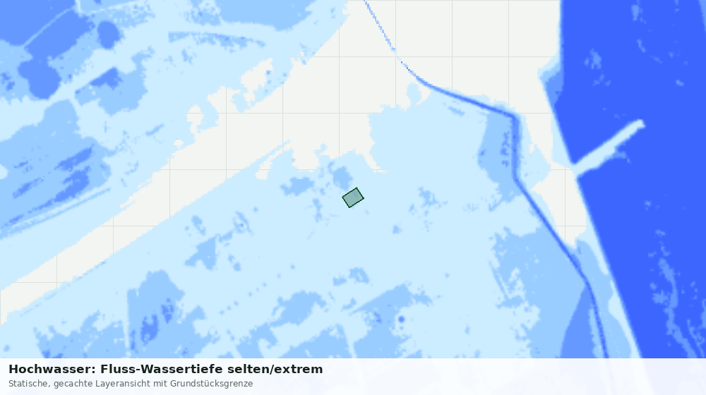 Statische Kartenansicht: Hochwasser: Fluss-Wassertiefe selten/extrem