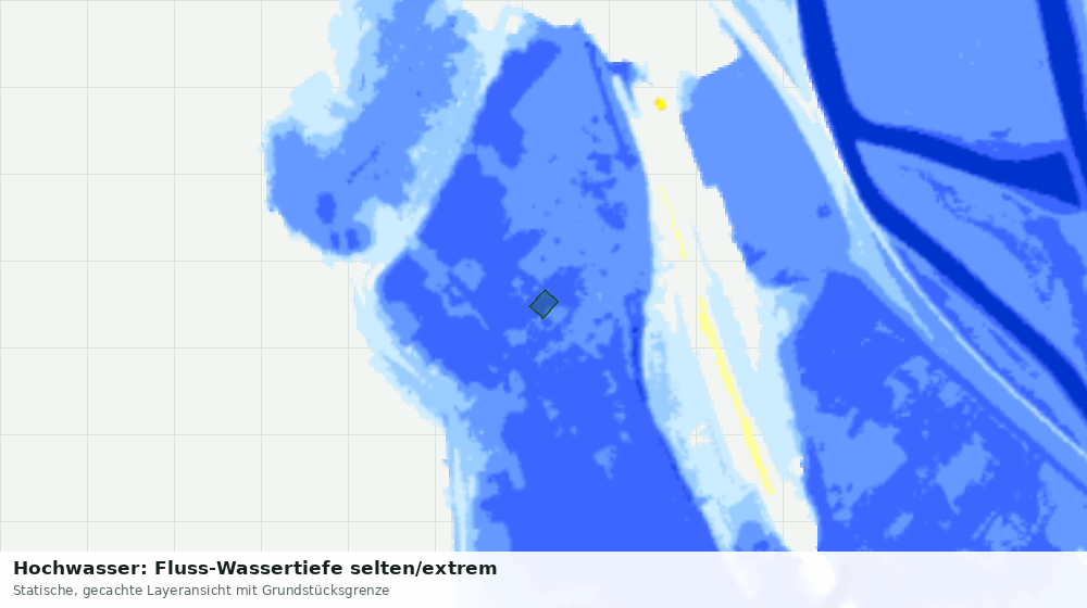 Statische Kartenansicht: Hochwasser: Fluss-Wassertiefe selten/extrem