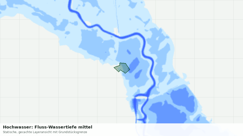 Statische Kartenansicht: Hochwasser: Fluss-Wassertiefe mittel