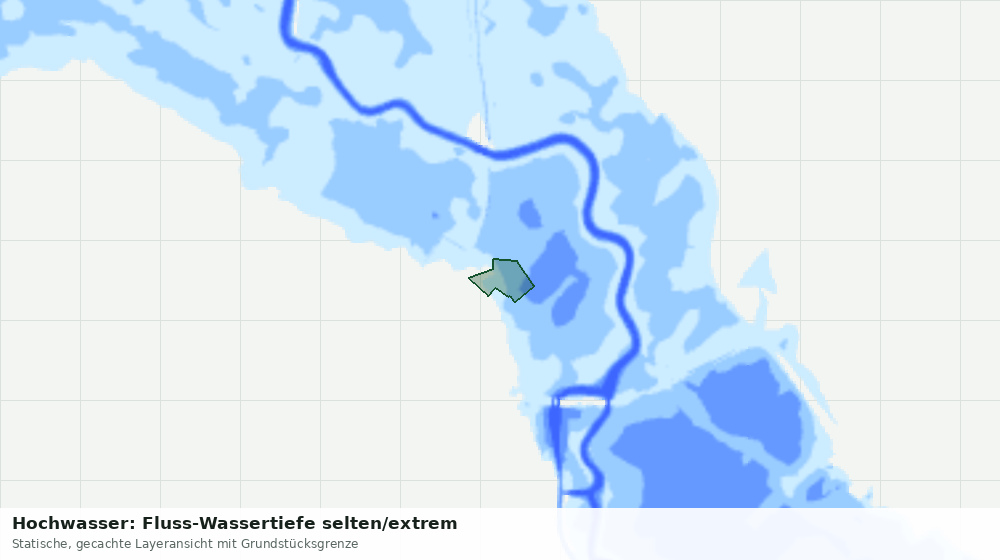 Statische Kartenansicht: Hochwasser: Fluss-Wassertiefe selten/extrem