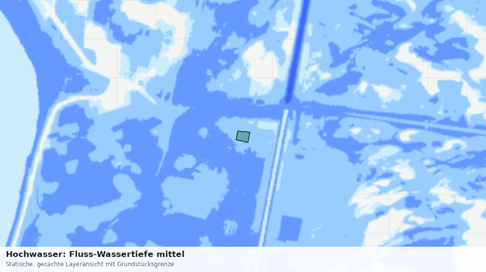 Statische Kartenansicht: Hochwasser: Fluss-Wassertiefe mittel