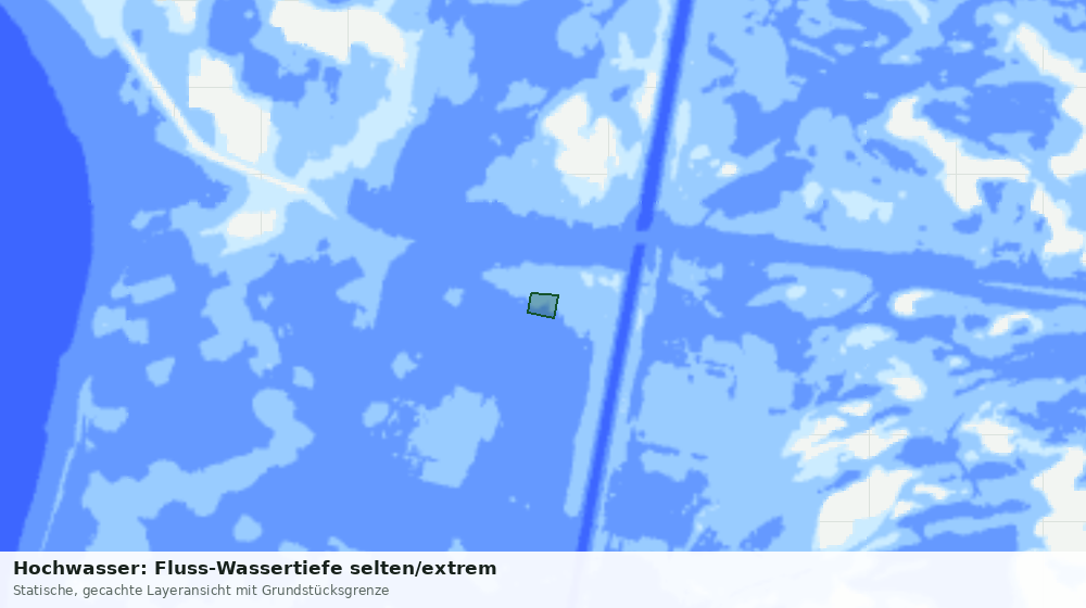 Statische Kartenansicht: Hochwasser: Fluss-Wassertiefe selten/extrem