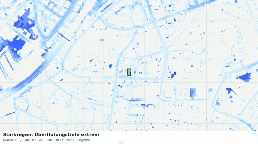 Statische Kartenansicht: Starkregen: Überflutungstiefe extrem