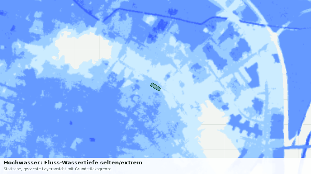 Statische Kartenansicht: Hochwasser: Fluss-Wassertiefe selten/extrem