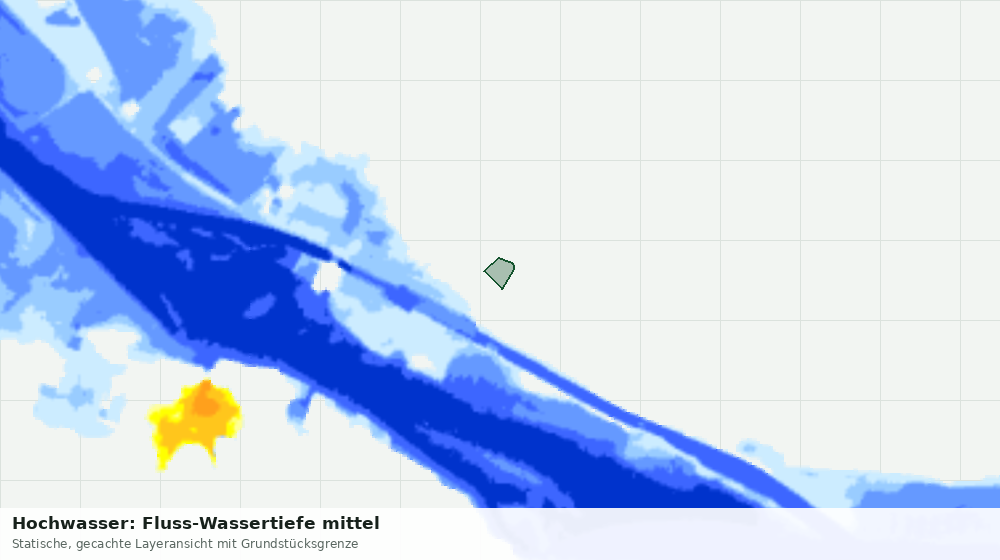 Statische Kartenansicht: Hochwasser: Fluss-Wassertiefe mittel