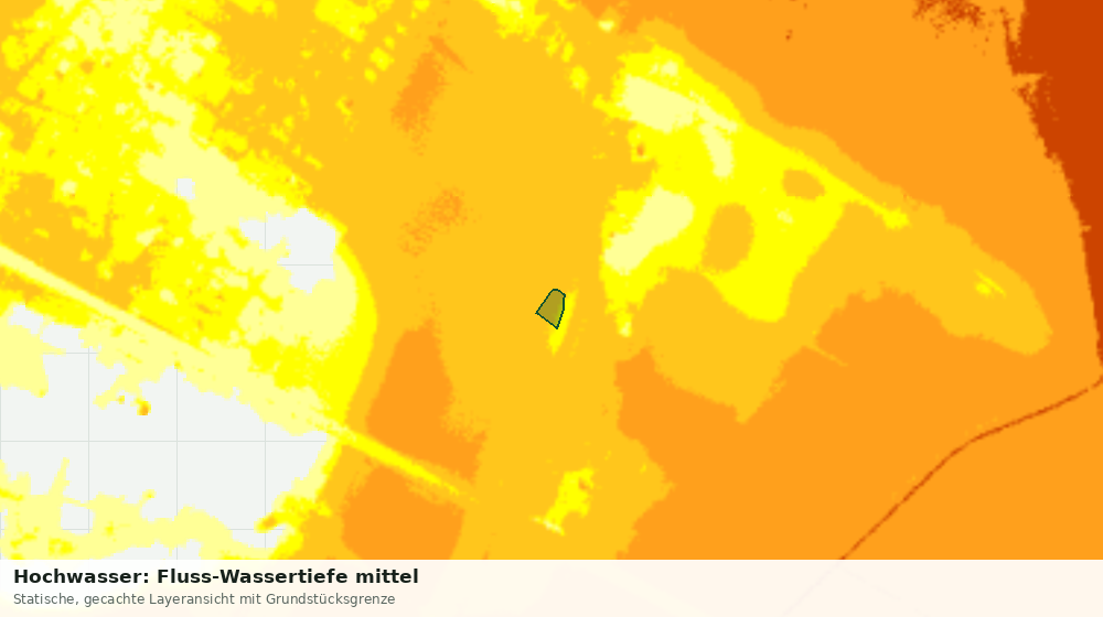 Statische Kartenansicht: Hochwasser: Fluss-Wassertiefe mittel
