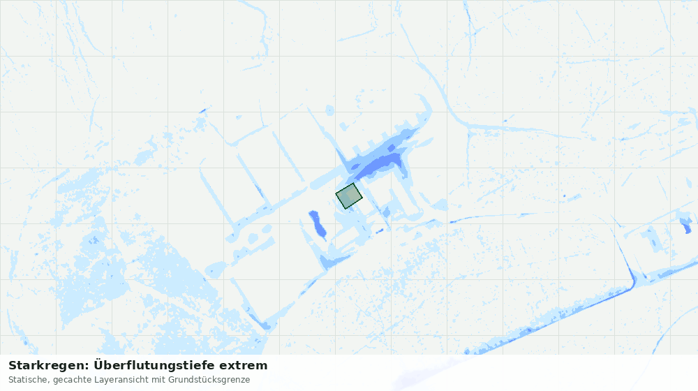 Statische Kartenansicht: Starkregen: Überflutungstiefe extrem