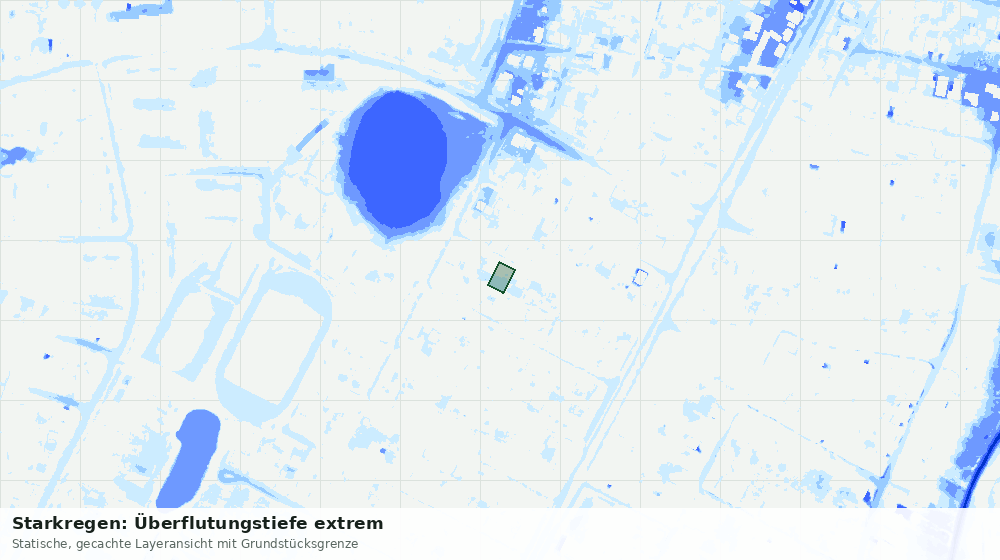 Statische Kartenansicht: Starkregen: Überflutungstiefe extrem