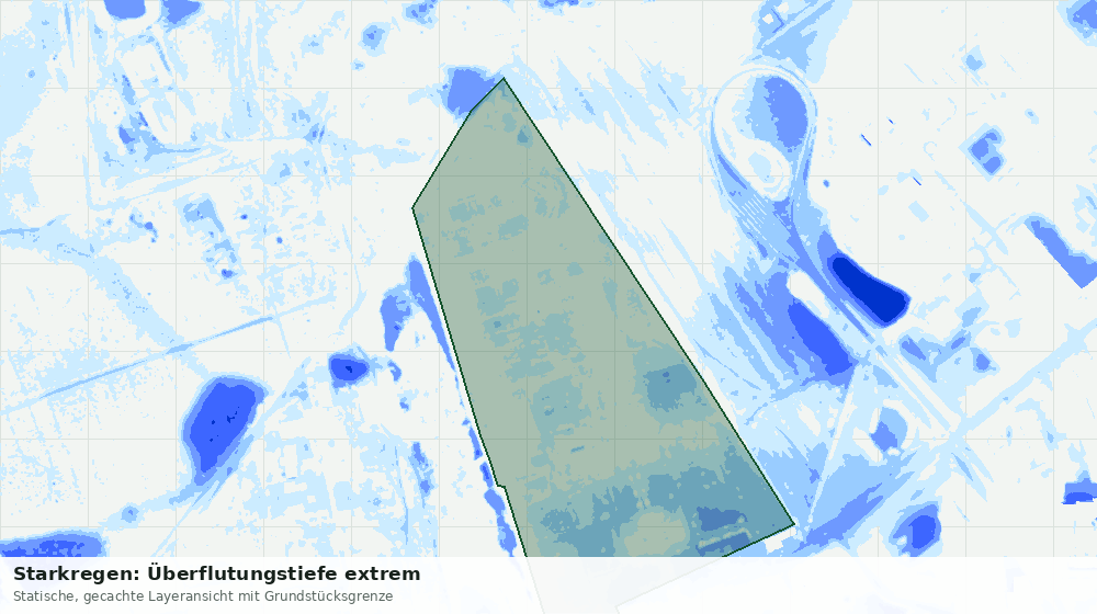Statische Kartenansicht: Starkregen: Überflutungstiefe extrem