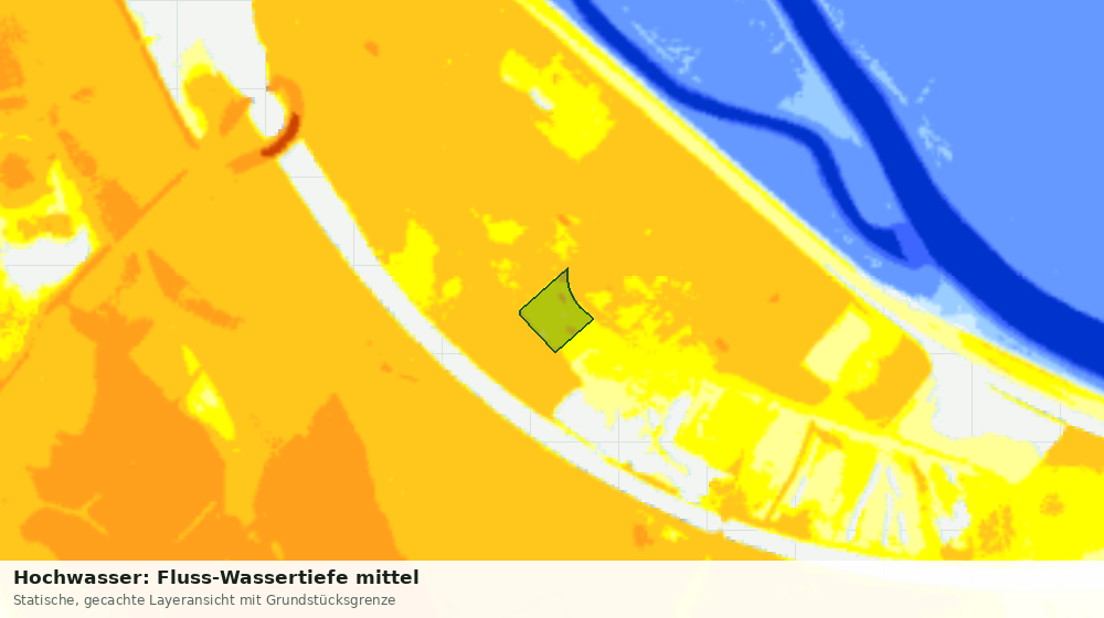 Statische Kartenansicht: Hochwasser: Fluss-Wassertiefe mittel