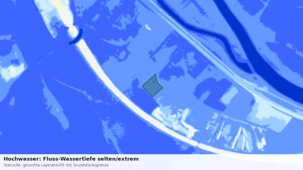 Statische Kartenansicht: Hochwasser: Fluss-Wassertiefe selten/extrem