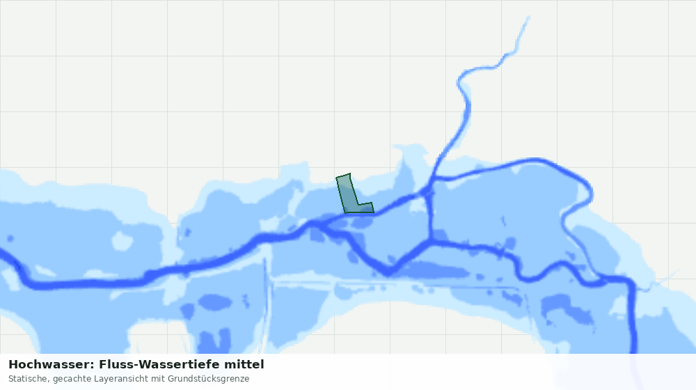 Statische Kartenansicht: Hochwasser: Fluss-Wassertiefe mittel