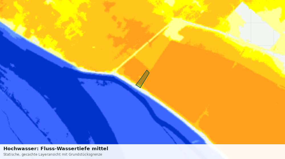 Statische Kartenansicht: Hochwasser: Fluss-Wassertiefe mittel
