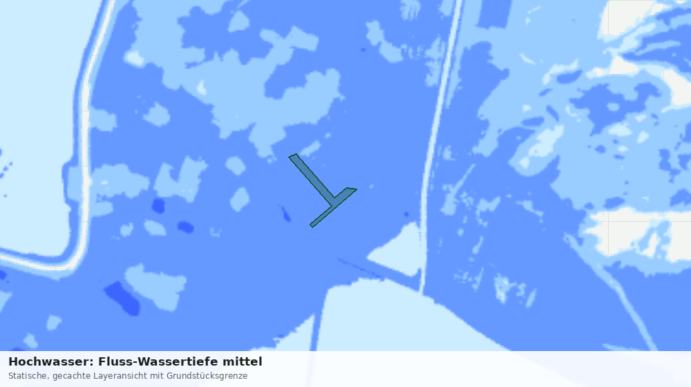 Statische Kartenansicht: Hochwasser: Fluss-Wassertiefe mittel