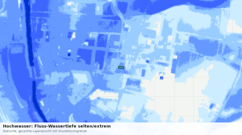Statische Kartenansicht: Hochwasser: Fluss-Wassertiefe selten/extrem