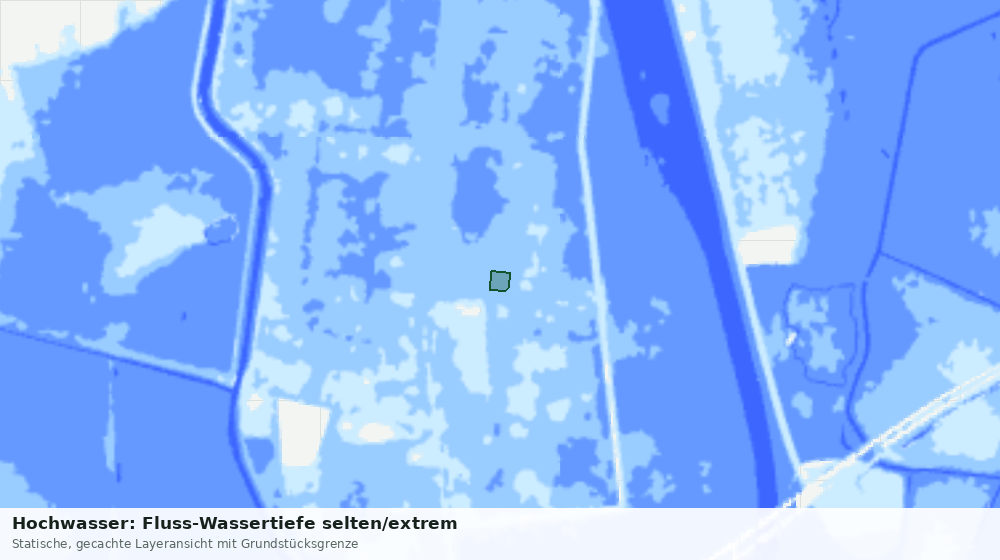 Statische Kartenansicht: Hochwasser: Fluss-Wassertiefe selten/extrem