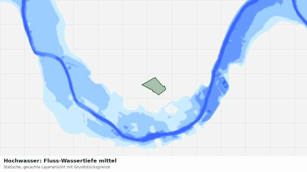 Statische Kartenansicht: Hochwasser: Fluss-Wassertiefe mittel