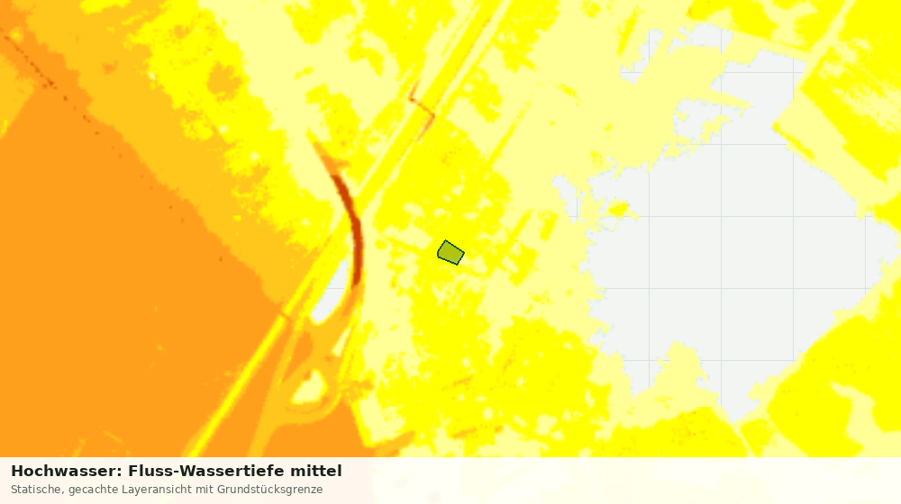 Statische Kartenansicht: Hochwasser: Fluss-Wassertiefe mittel