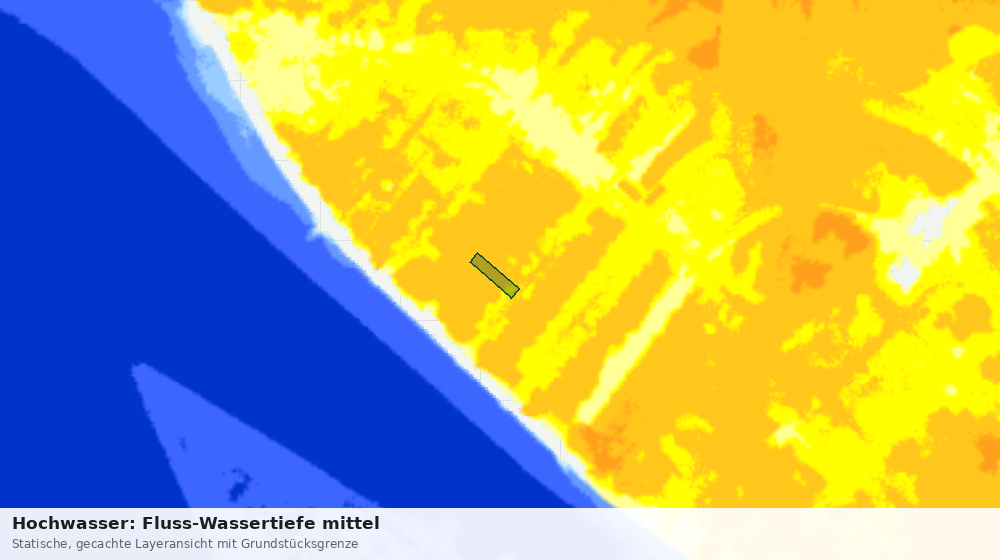 Statische Kartenansicht: Hochwasser: Fluss-Wassertiefe mittel